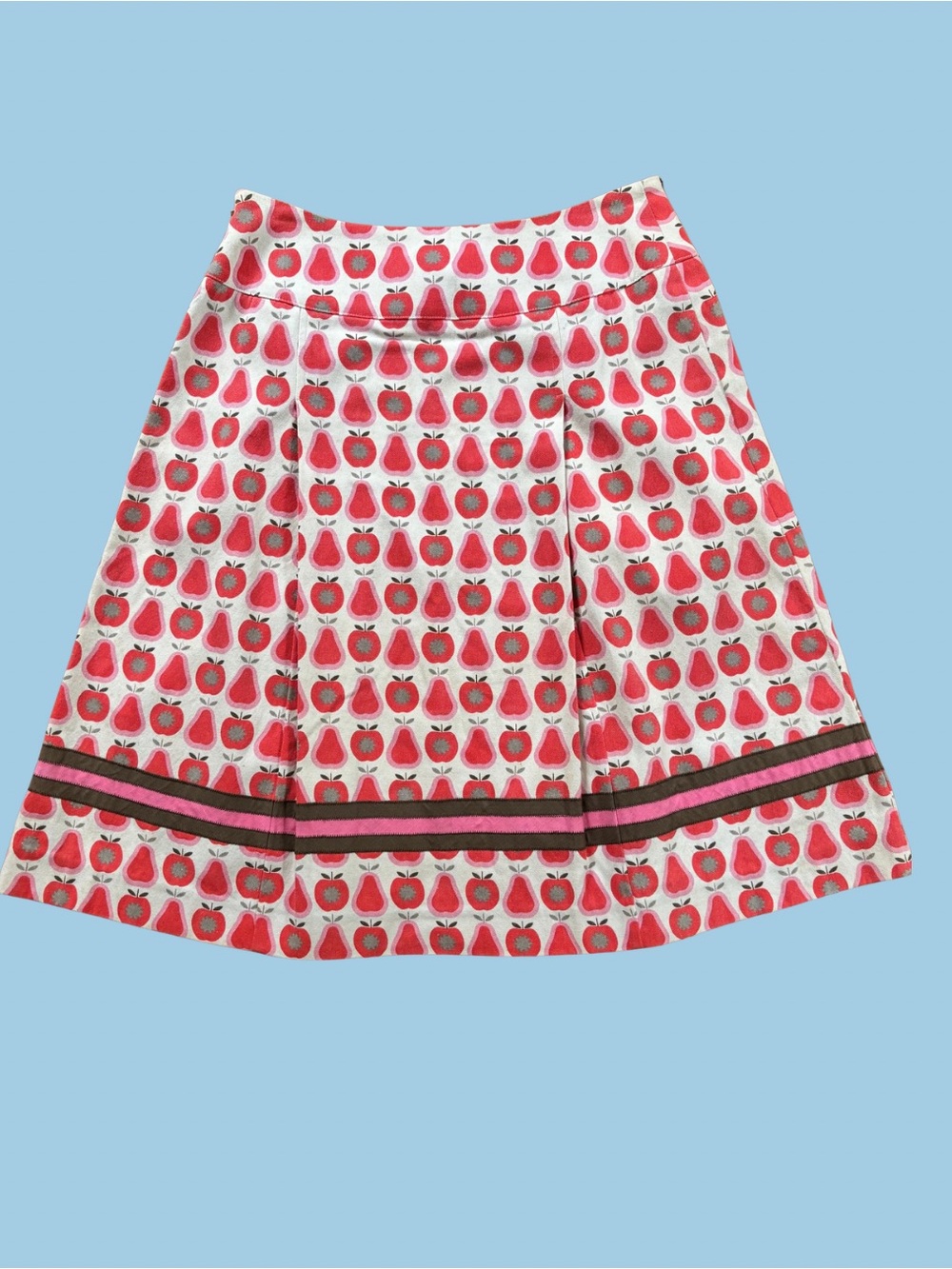Orla Kiely Pink and Red Fruit-Print A-Line Skirt